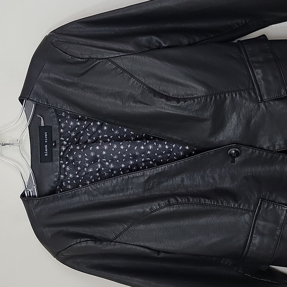 NWOT Black Rivet Black Faux Leather Jacker XL - Picture 2 of 11